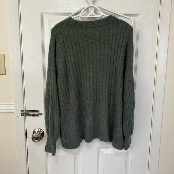 Aerie Olive/Sage Green Buttercream Crew Sweater - Picture 3 of 3